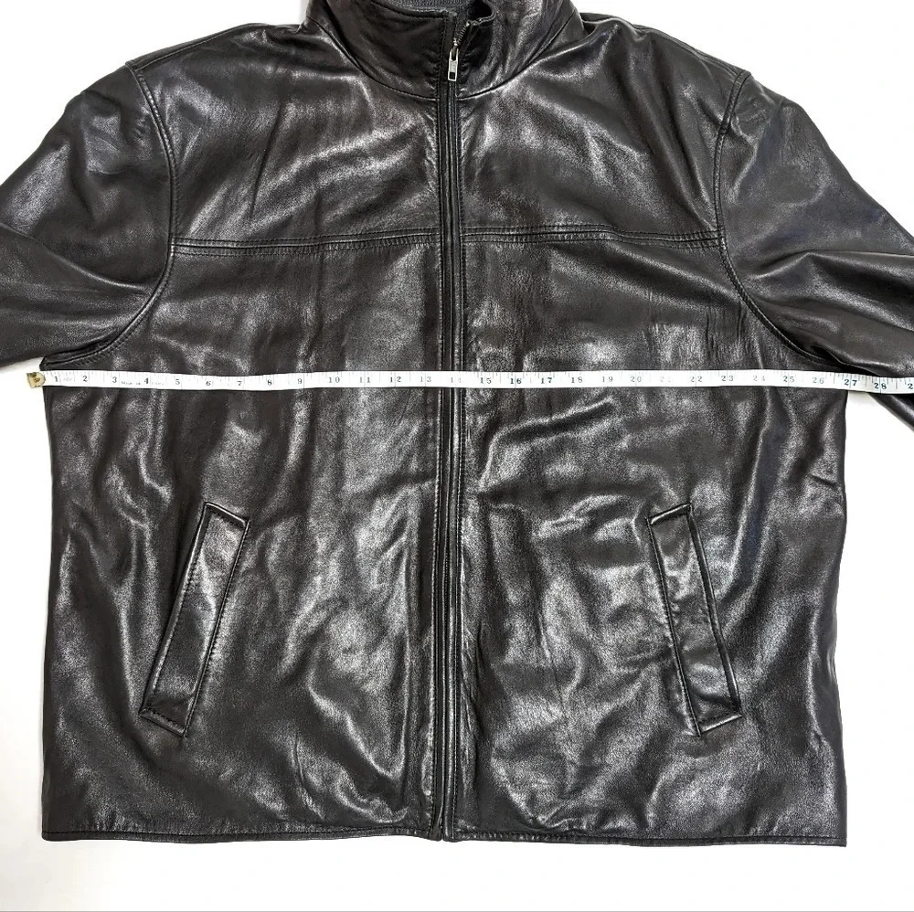 Round Tree & Yorke Black Premium Lambskin Leather Jacket Buttery Soft XL